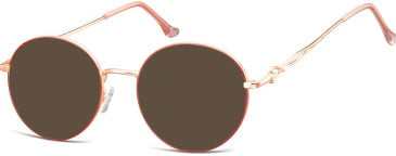 SFE-10670 sunglasses in Pink Gold/Matt Red