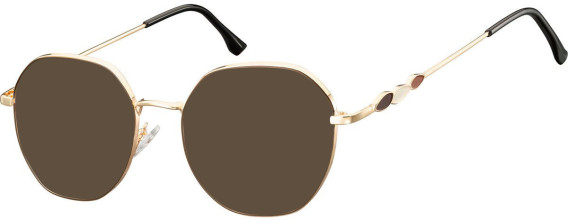 SFE-10672 sunglasses in Gold/Dark Brown