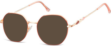 SFE-10672 sunglasses in Pink Gold/Matt Red