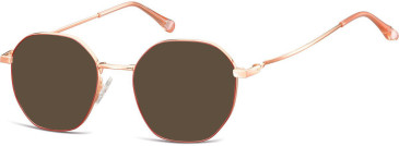 SFE-10676 sunglasses in Pink Gold/Matt Red