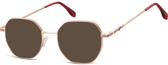 SFE-10682 sunglasses in Pink Gold/Matt Red