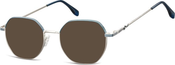 SFE-10682 sunglasses in Silver/Matt Blue