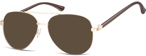 SFE-10129 sunglasses in Gold/Dark Brown