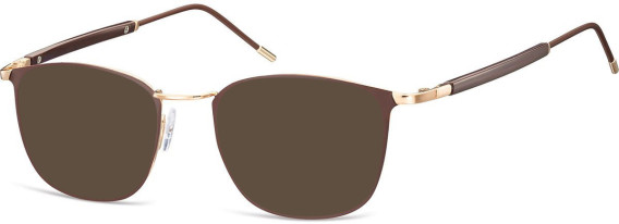 SFE-10132 sunglasses in Gold/Dark Brown