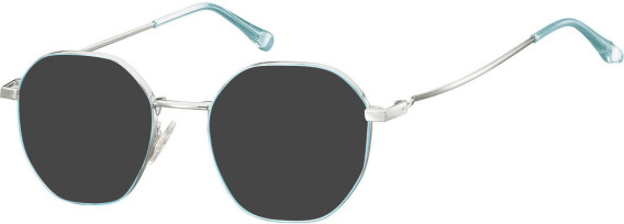 SFE-10676 sunglasses in Light Grey/Light Blue