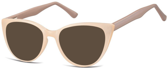 SFE-10916 sunglasses in Milky Beige/Dark Brown