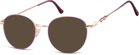 SFE-10922 sunglasses in Shiny Pink Gold/Matt Purple
