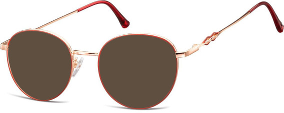 SFE-10922 sunglasses in Shiny Pink Gold/Matt Red