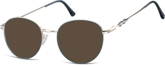 SFE-10922 sunglasses in Shiny Silver/Matt Blue
