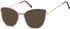 SFE-10924 sunglasses in Shiny Pink Gold/Matt Brown