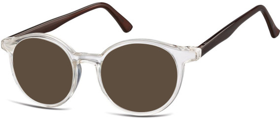 SFE-10931 sunglasses in Clear/Dark Brown