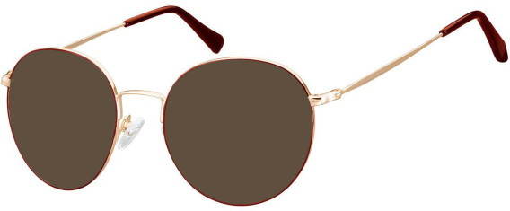 SFE-10647 sunglasses in Gold/Dark Red