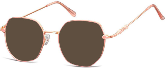 SFE-10671 sunglasses in Shiny Pink Gold/Matt Soft Pink