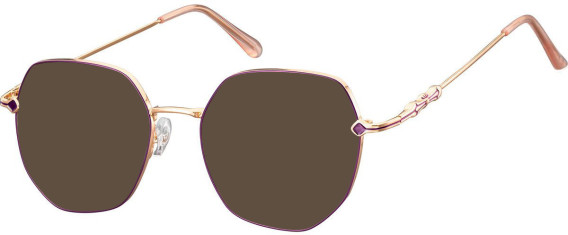SFE-10671 sunglasses in Shiny Pink Gold/Matt Violet