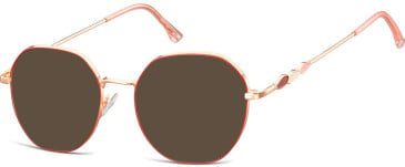 SFE-10672 sunglasses in Shiny Pink Gold/Matt Red