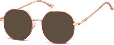 SFE-10673 sunglasses in Shiny Pink Gold/Matt Red