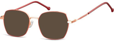SFE-10674 sunglasses in Shiny Pink Gold/Matt Red