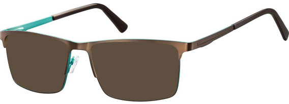 SFE-10686 sunglasses in Matt Brown/Turquoise