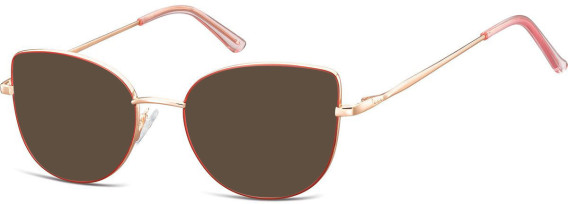 SFE-10693 sunglasses in Shiny Pink Gold/Matt Red