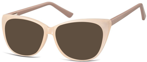 SFE-10917 sunglasses in Milky Beige/Dark Brown