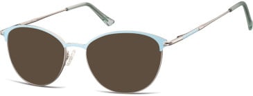 SFE-11310 sunglasses in Shiny Light Grey/Light Blue