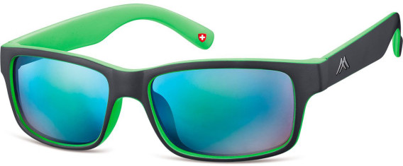 SFE-9882 sunglasses in Matt Black/Green Mirror