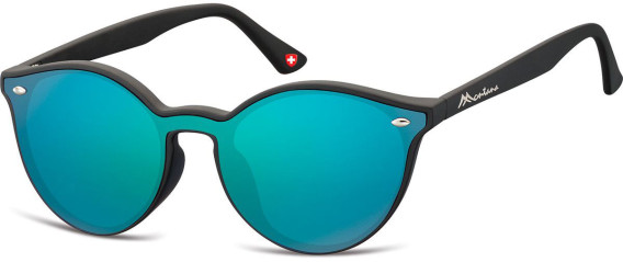 SFE-10627 sunglasses in Black/Aqua Mirror