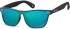 SFE-10628 sunglasses in Black/Aqua Mirror
