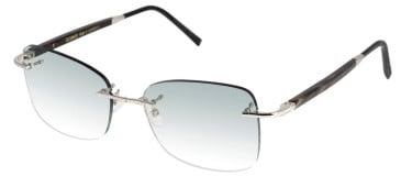 Gold and Wood COMTESSE 01.D05 glasses in White Gold Plated