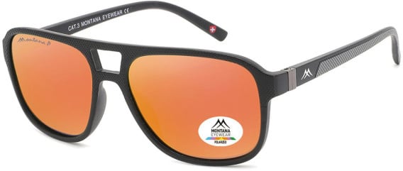 SFE-11343 sunglasses in Black/Orange Mirror