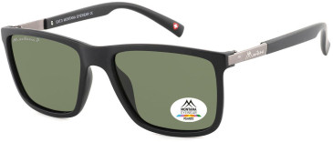SFE-11346 sunglasses in Matt Black/Green
