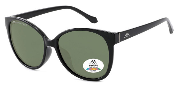 SFE-11366 sunglasses in Shiny Black/Green
