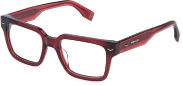 Police VPLQ73E glasses in Shiny Transparent Bordeaux Red