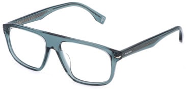 Police VPLQ65 glasses in Shiny Clear Petrol