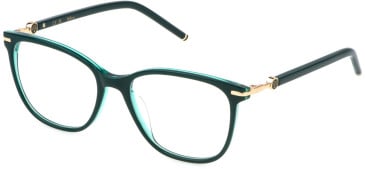 Mulberry VML267 glasses in Shiny Green/Transparent Green