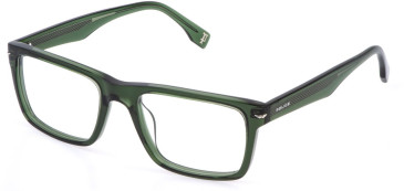 Police VPLQ64-55 glasses in Transparent Green