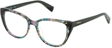 Furla VFU765 glasses in Sh Black/Turquoise/Violet Fantasy