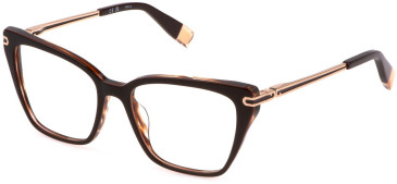 Furla VFU724 glasses in Dark Brown/Striped Brown