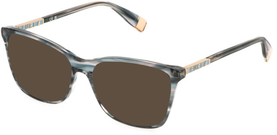 Furla VFU874 sunglasses in Striped Blue/Grey