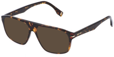 Police VPLQ65 sunglasses in Shiny Dark Havana
