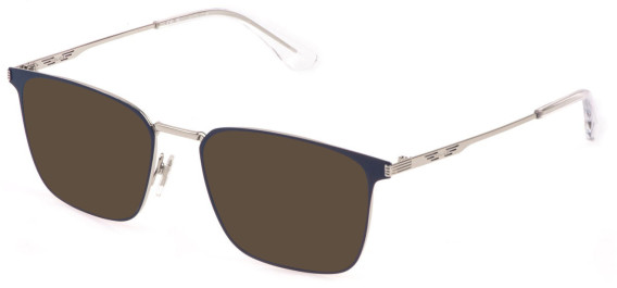 Police VPLQ70-55 sunglasses in Shiny Palladium/Blue