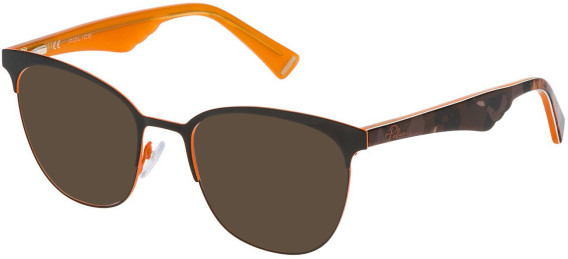 Police VPL417 sunglasses in Shiny Full Brown/Orange