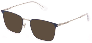 Police VPLQ70-52 sunglasses in Shiny Palladium/Blue