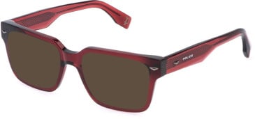 Police VPLQ73E sunglasses in Shiny Transparent Bordeaux Red