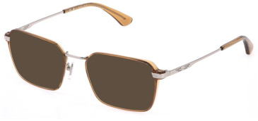 Police VPLQ71 sunglasses in Palladium/Clear Brown