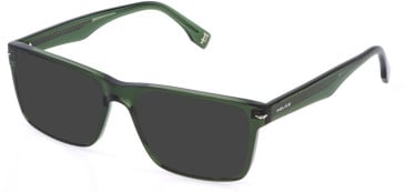 Police VPLQ64-55 sunglasses in Transparent Green