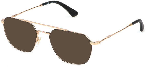 Police VPLP08 sunglasses in Shiny Rose Gold/Black