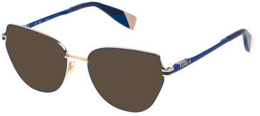 Furla VFU772 sunglasses in Blue/Rose Gold