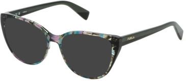Furla VFU765 sunglasses in Sh Black/Turquoise/Violet Fantasy