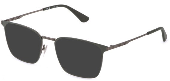 Police VPLQ70-55 sunglasses in Matt Ruthenium/Olive